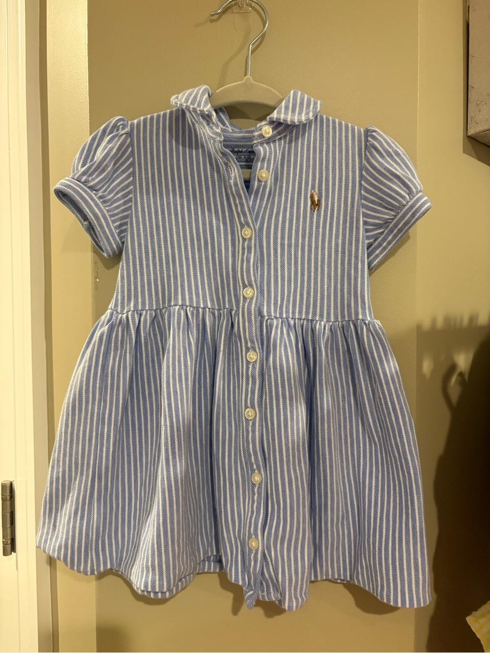 Ralph Lauren Baby Girls Stripe Knit Oxford Dress & Bloomers Set